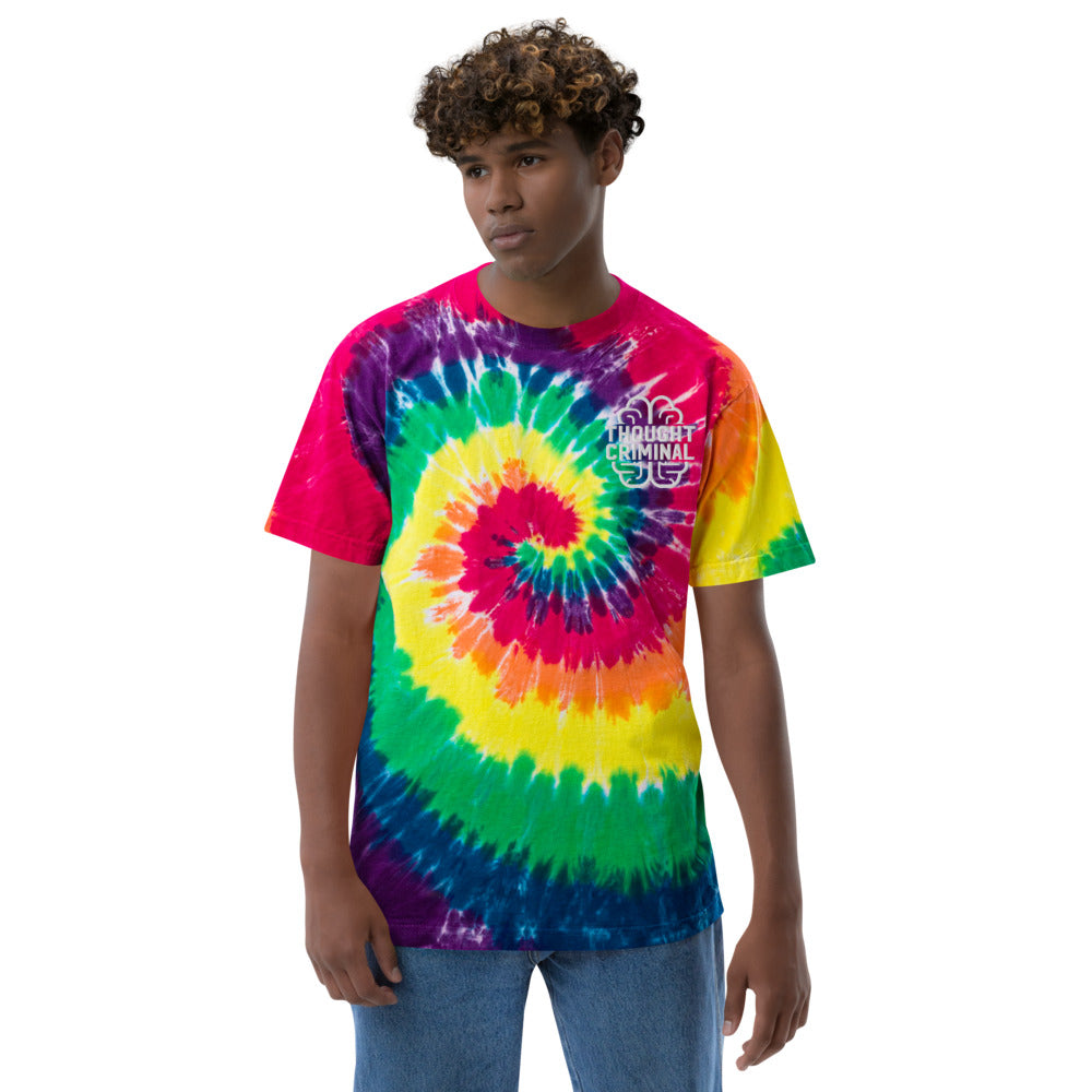 Though Criminal Oversized Embroidered Tie-Dye T-shirt