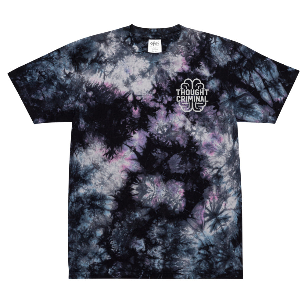 Though Criminal Oversized Embroidered Tie-Dye T-shirt