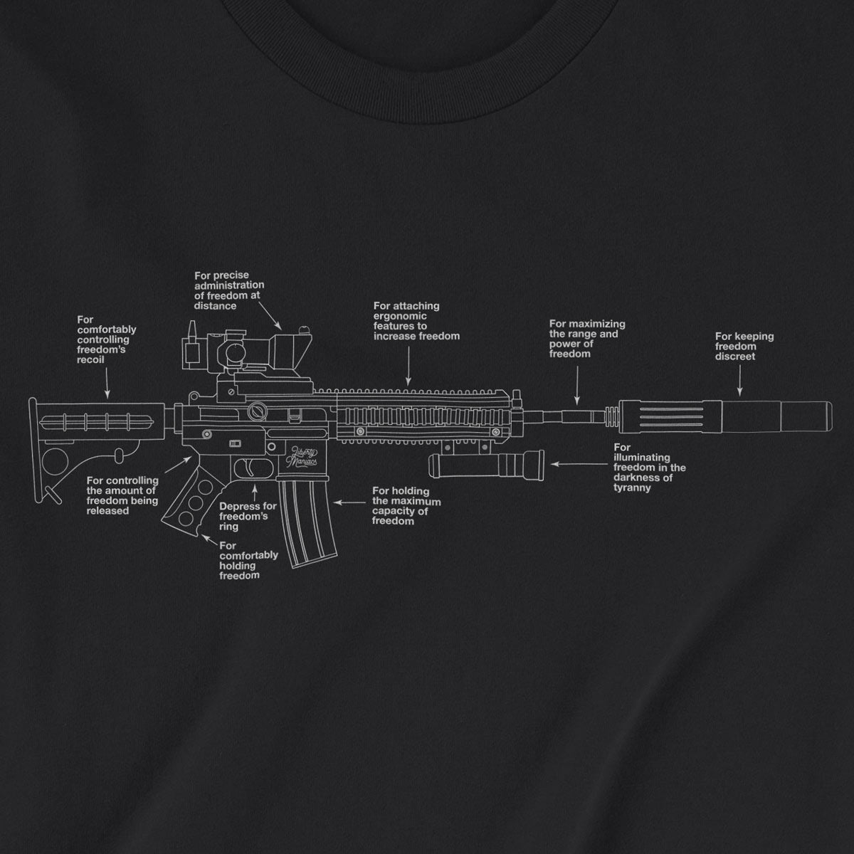 Parts of Freedom Carbine Schematic Long Sleeve T-Shirt
