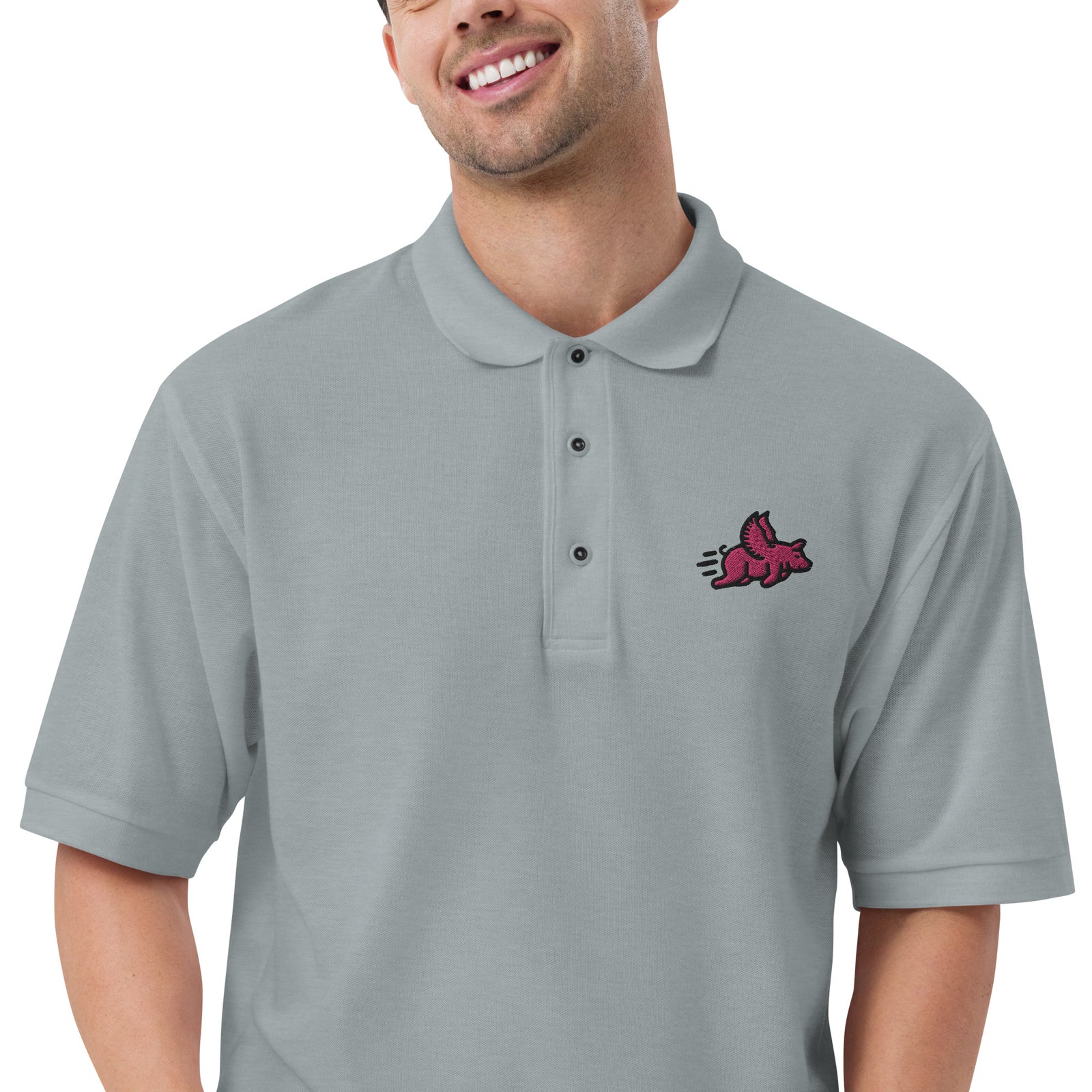 When Pigs Fly Embroidered Polo Shirt