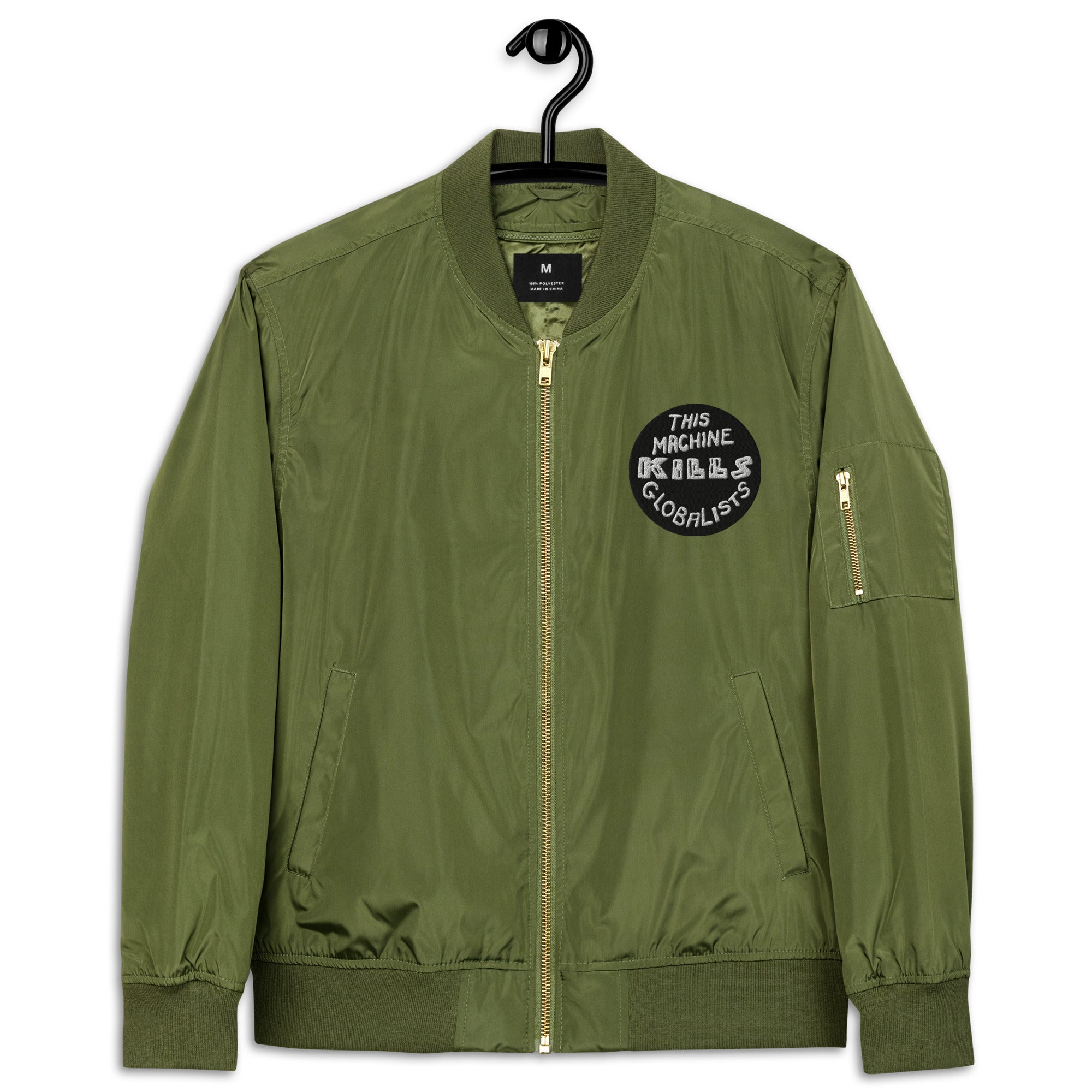 This Machine Kills Globalists Recycled Bomber Jacket