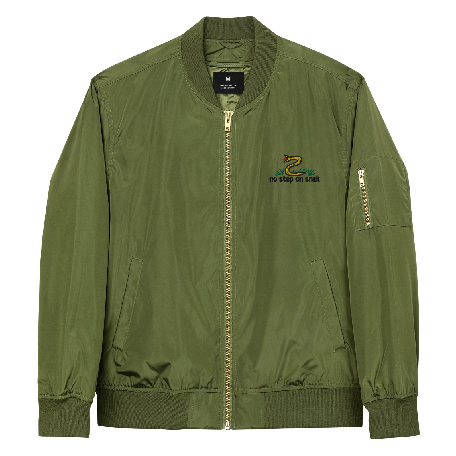 No Step on Snek Embroidered Bomber Jacket