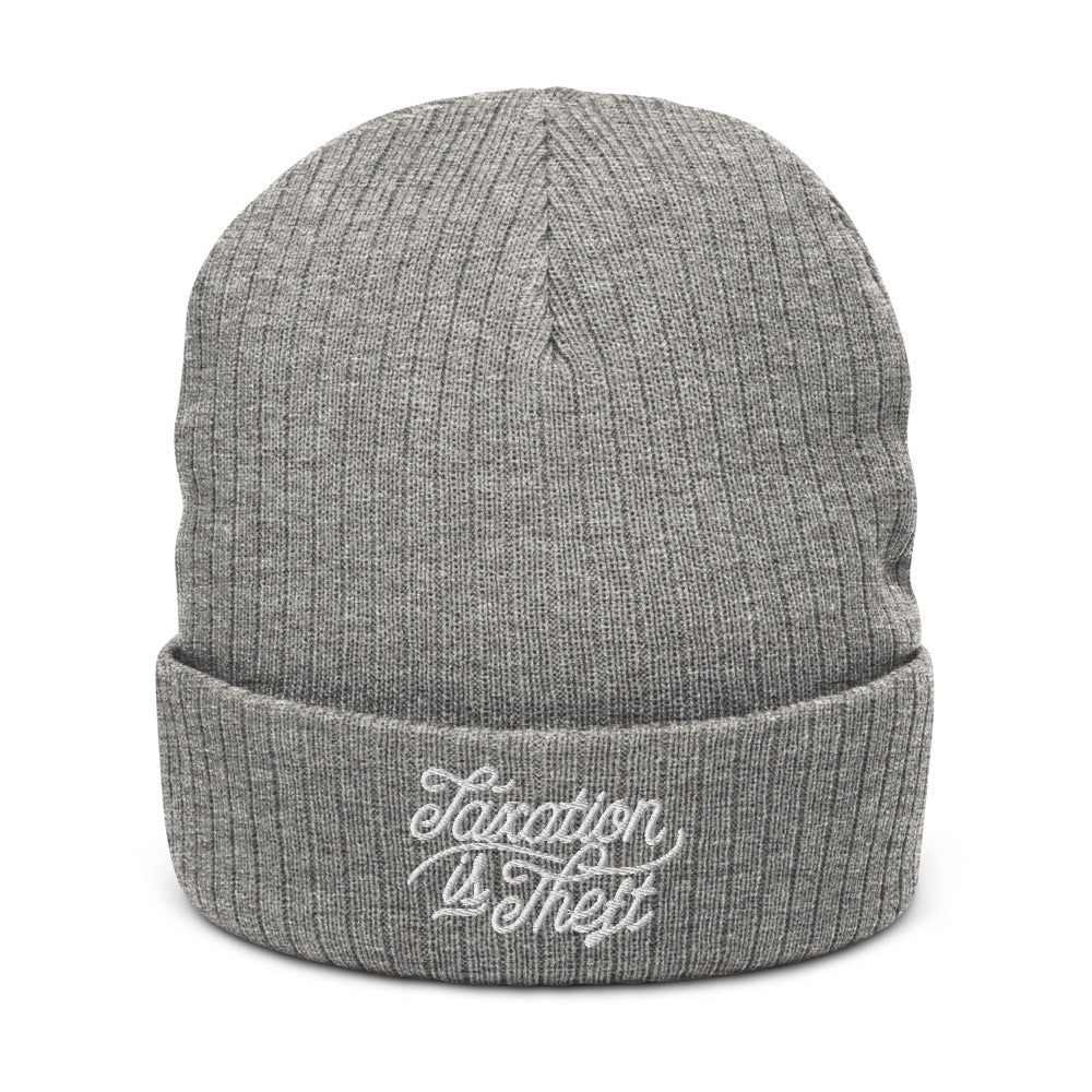 Taxation is Theft Recycled Cuffed Beanie