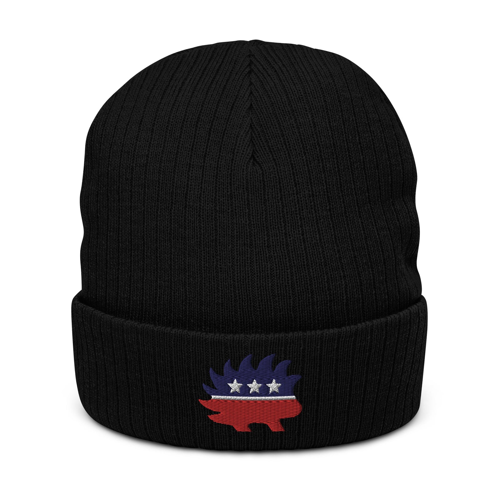 Porcupine Logo Ribbed Knit Beanie