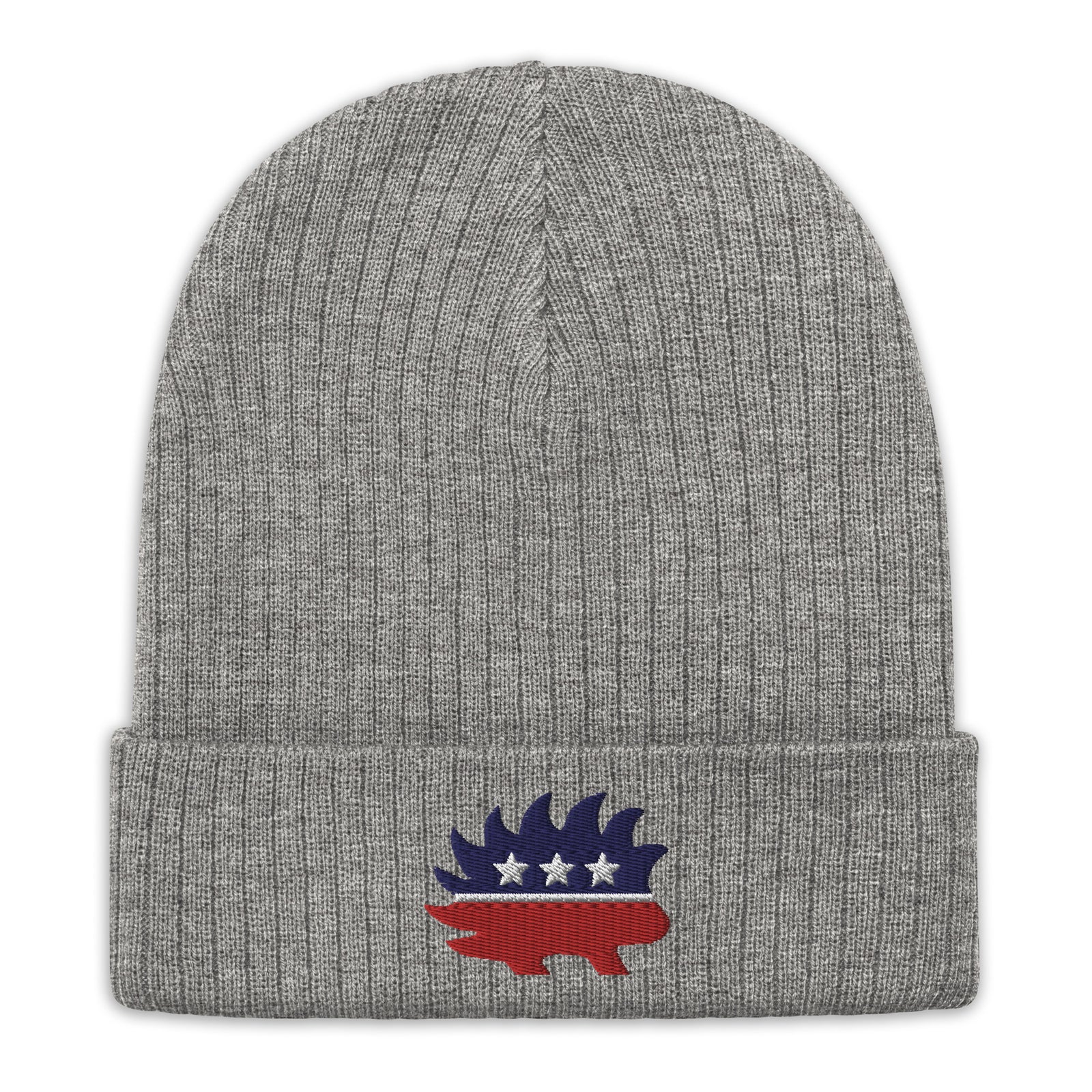Porcupine Logo Ribbed Knit Beanie