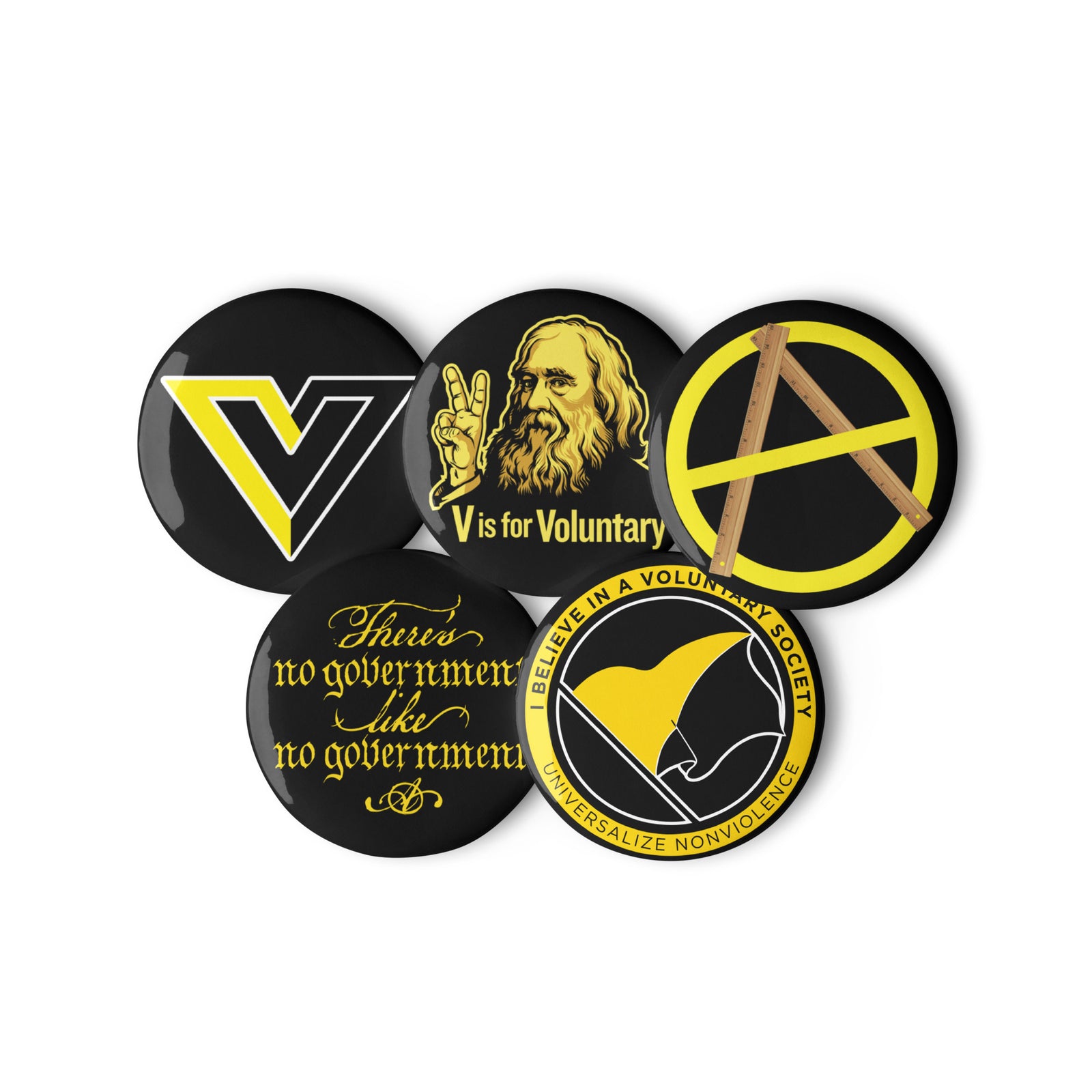 Voluntaryist Pinback Button Set 1