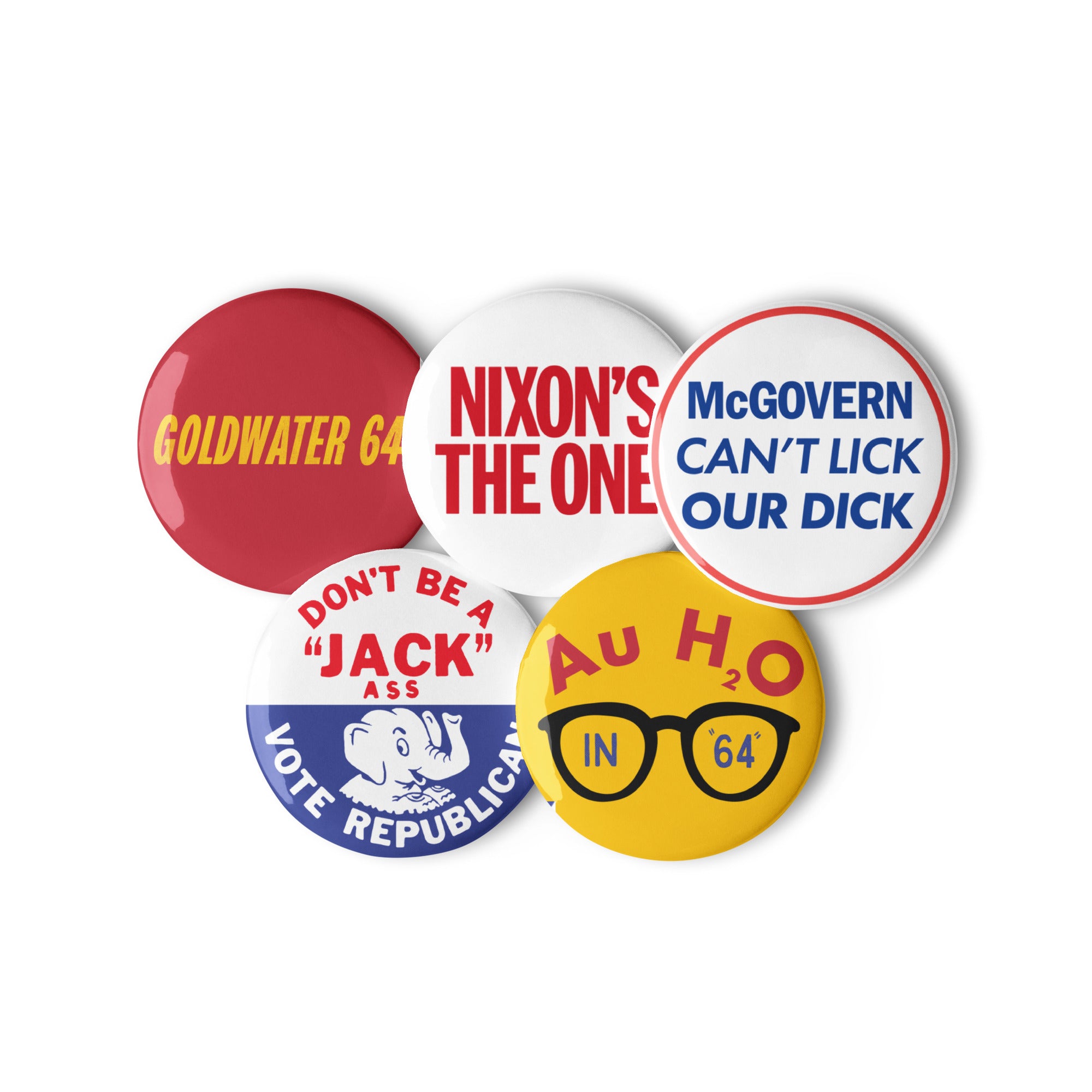 1960s Retro Republican Campaign Pin Set 1