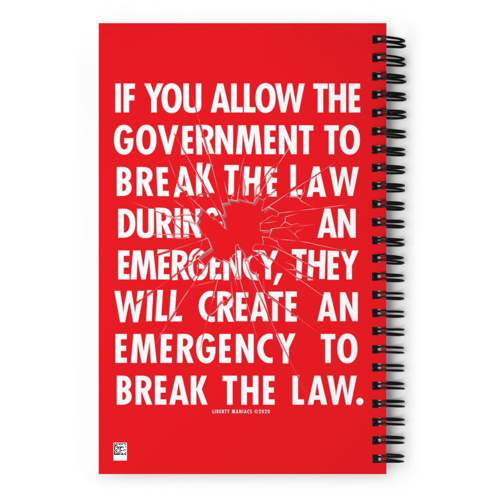Government Emergency Spiral notebook