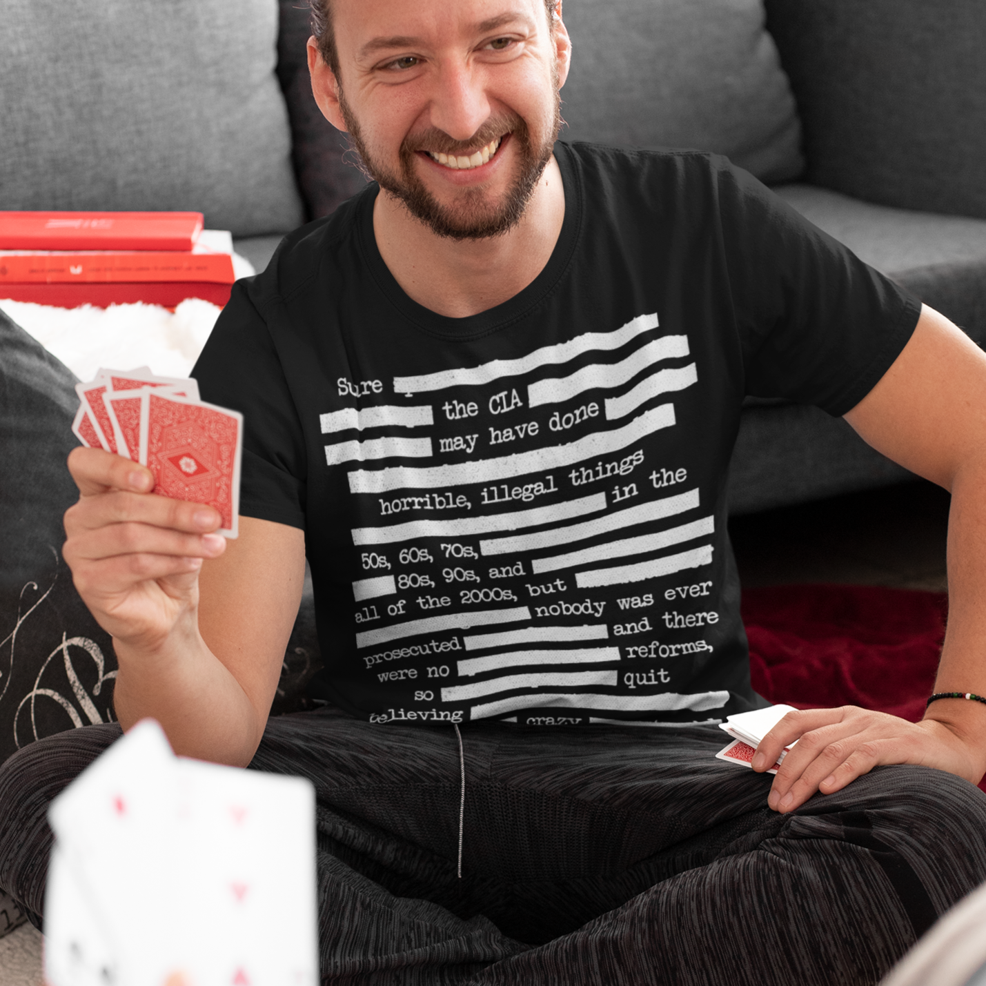 The redacted CIA shirt from Liberty Maniacs in black.