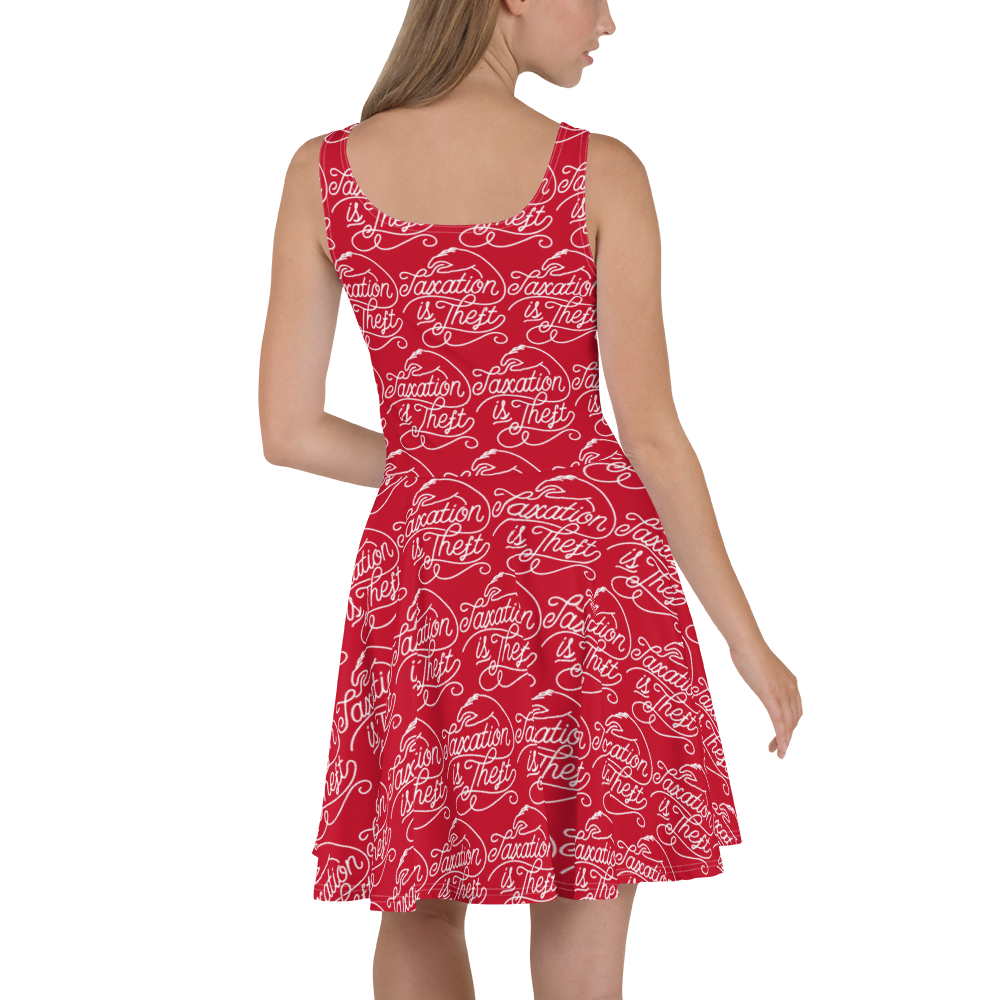 Taxation is Theft Red Skater Dress