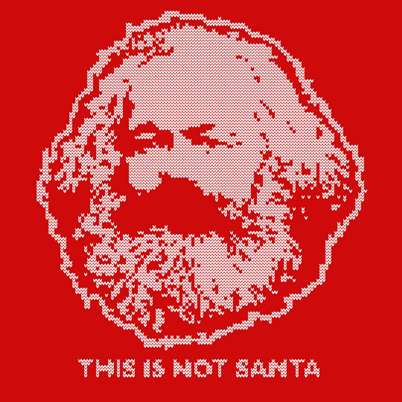 Karl Marx This Is Not Santa Ugly Christmas Sweater Print Tri-Blend T-Shirt
