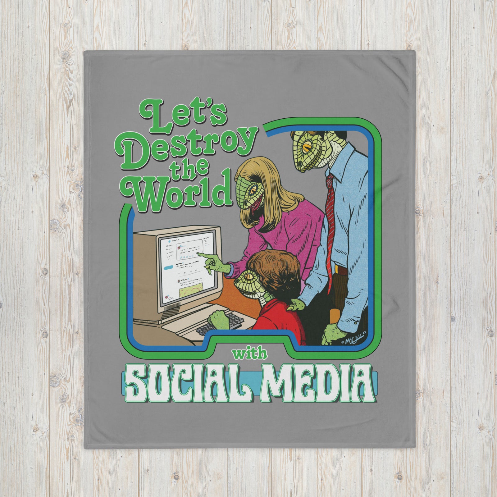 Let's Destroy the World with Social Media Throw Blanket