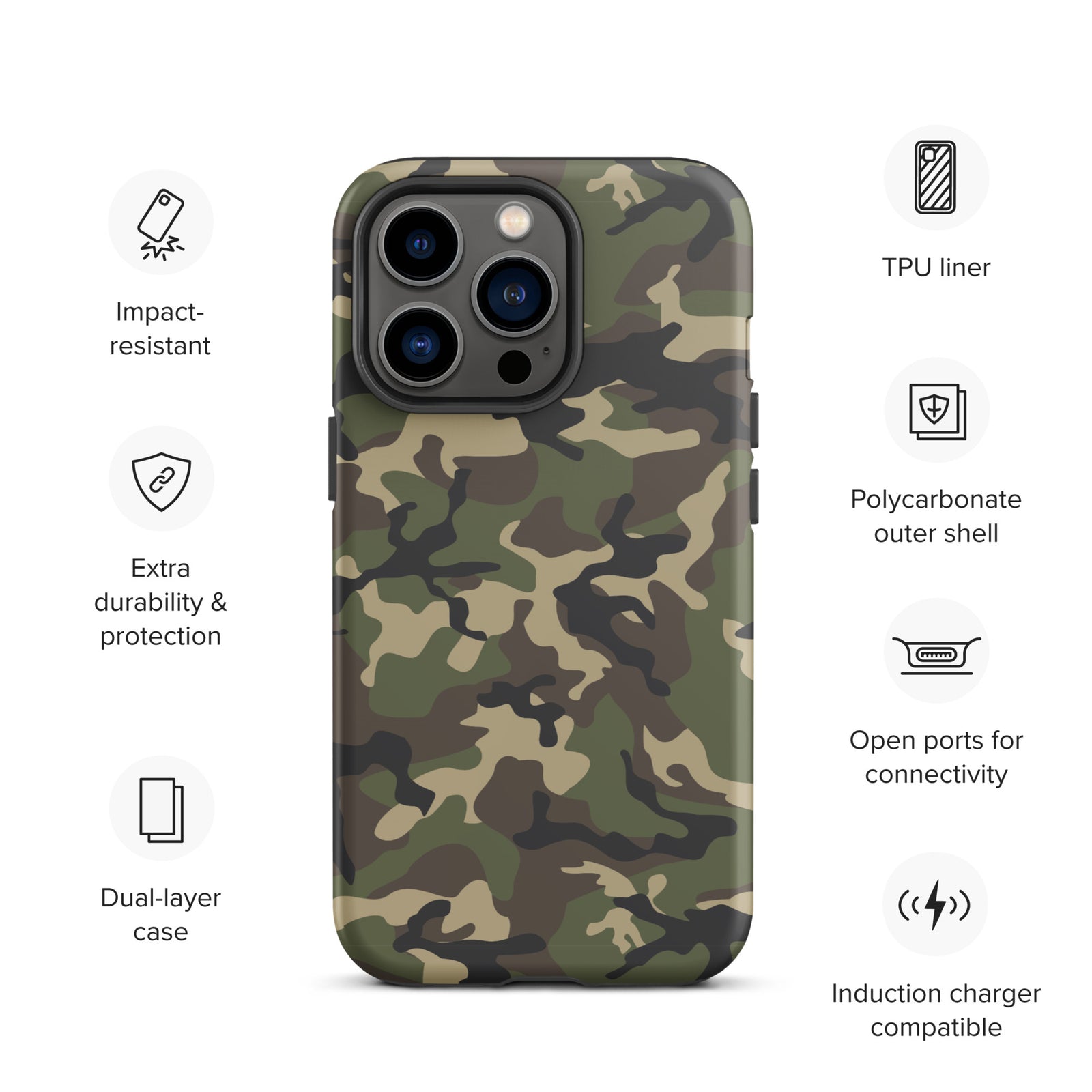Woodland Camo Tough iPhone case