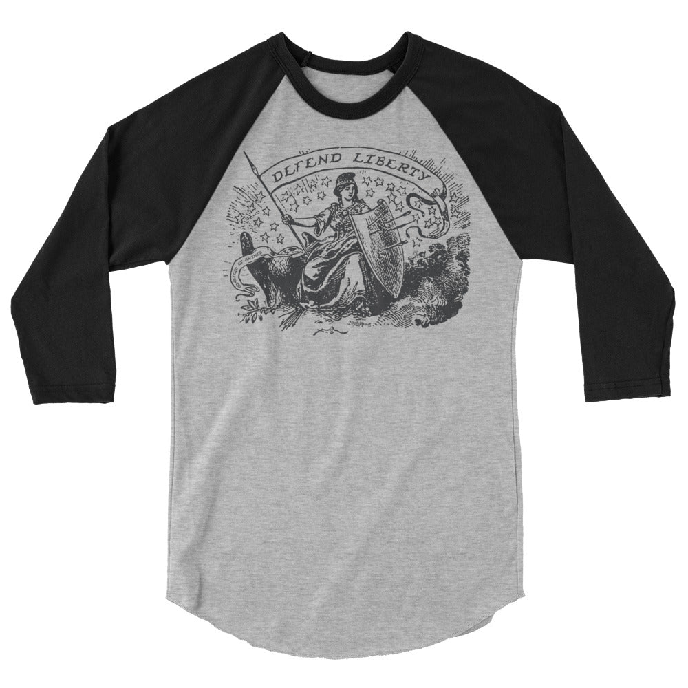 Defend Liberty Vintage 3/4 Sleeve Raglan