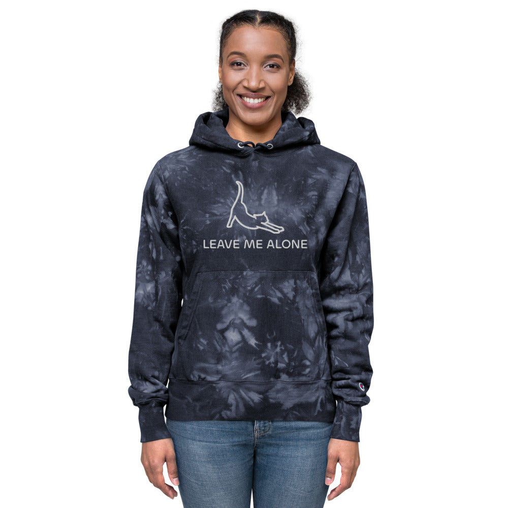 Leave Me Alone Gadsden Cat Unisex Champion Tie Dye Hoodie Sweatshirt