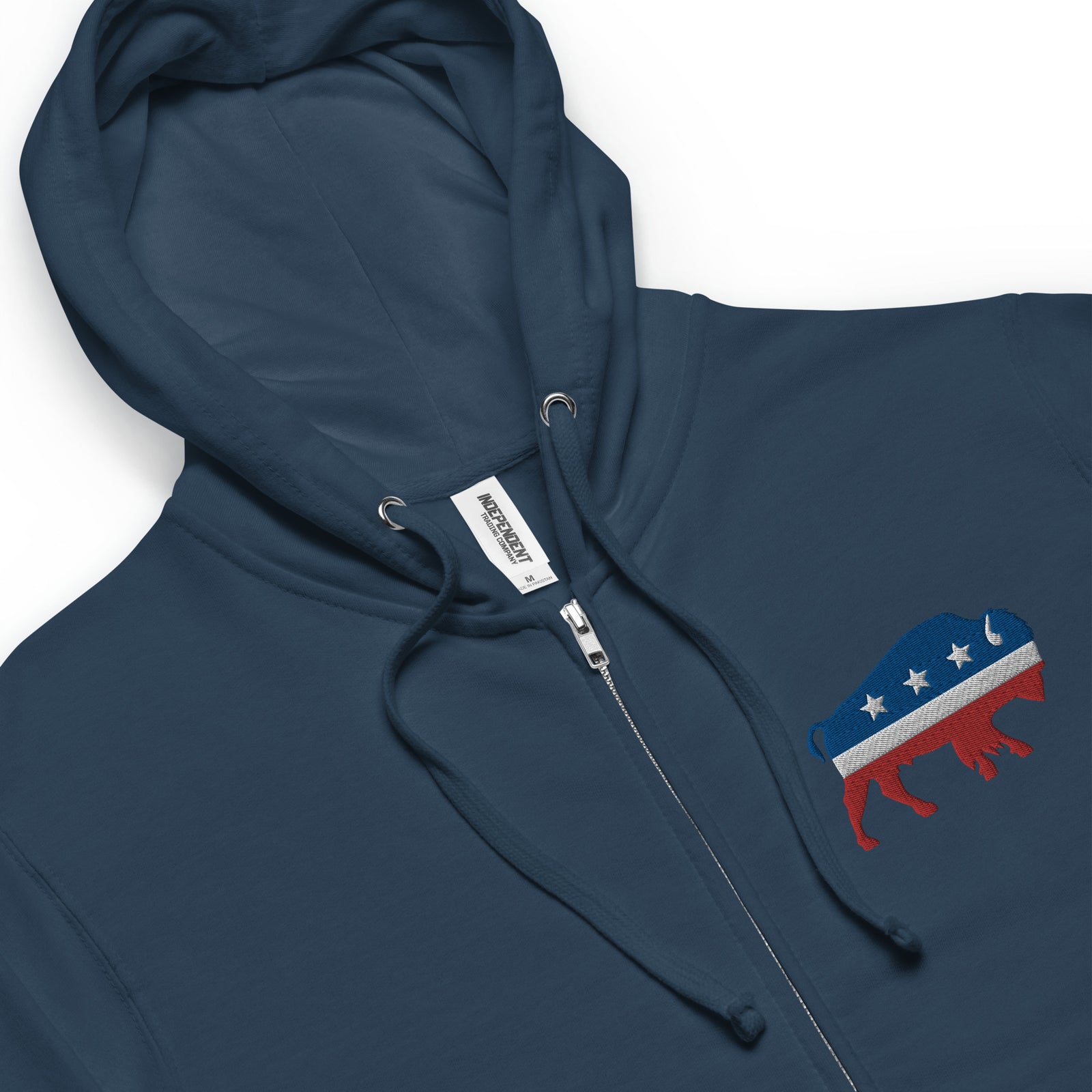 Bison Independent Unisex Fleece Zip Up Hoodie