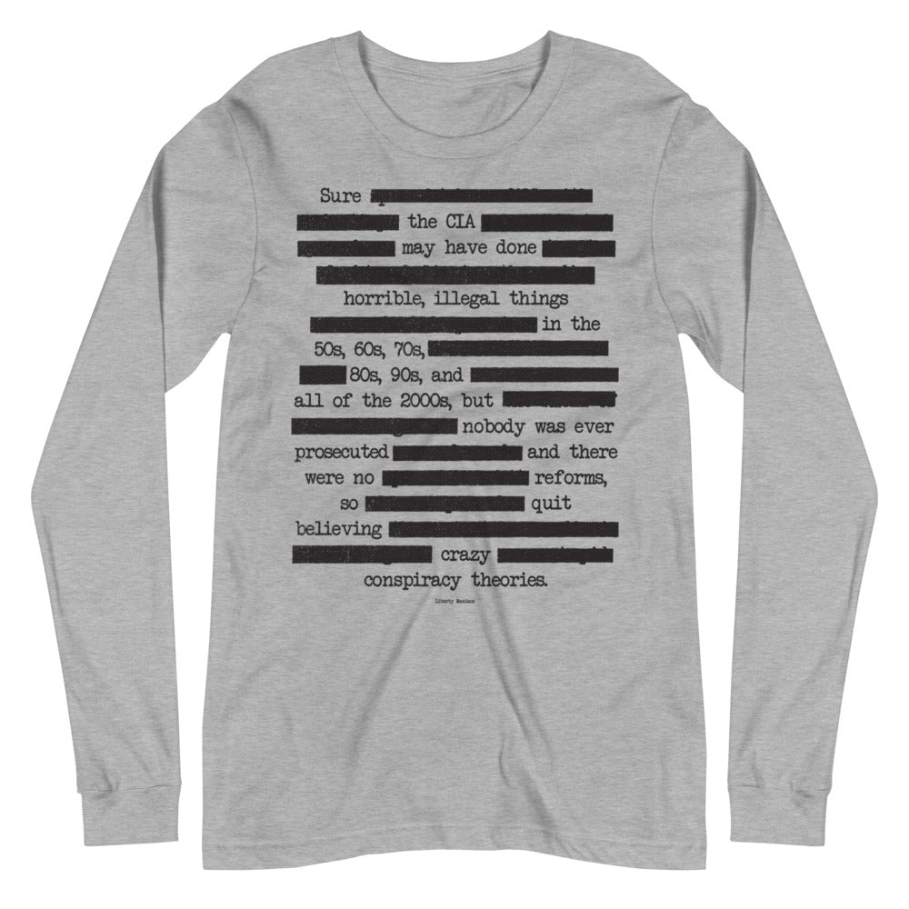 CIA Redacted Conspiracy Theories Unisex Long Sleeve Tee