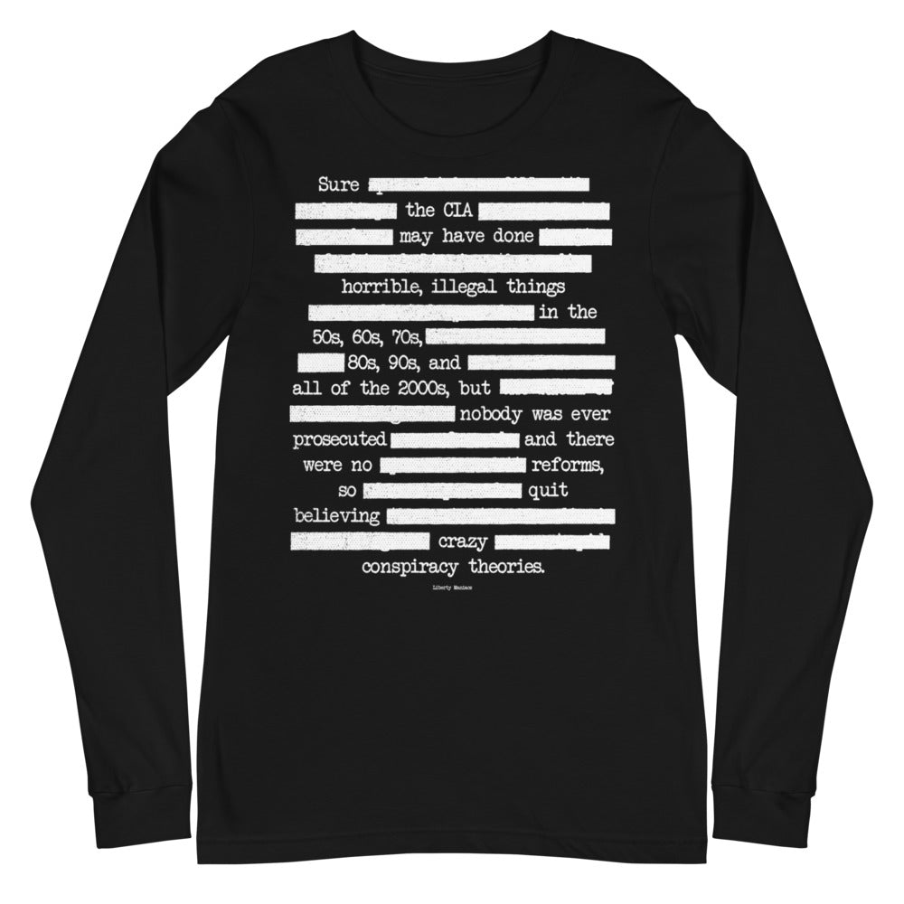 CIA Redacted Conspiracy Theories Unisex Long Sleeve Tee