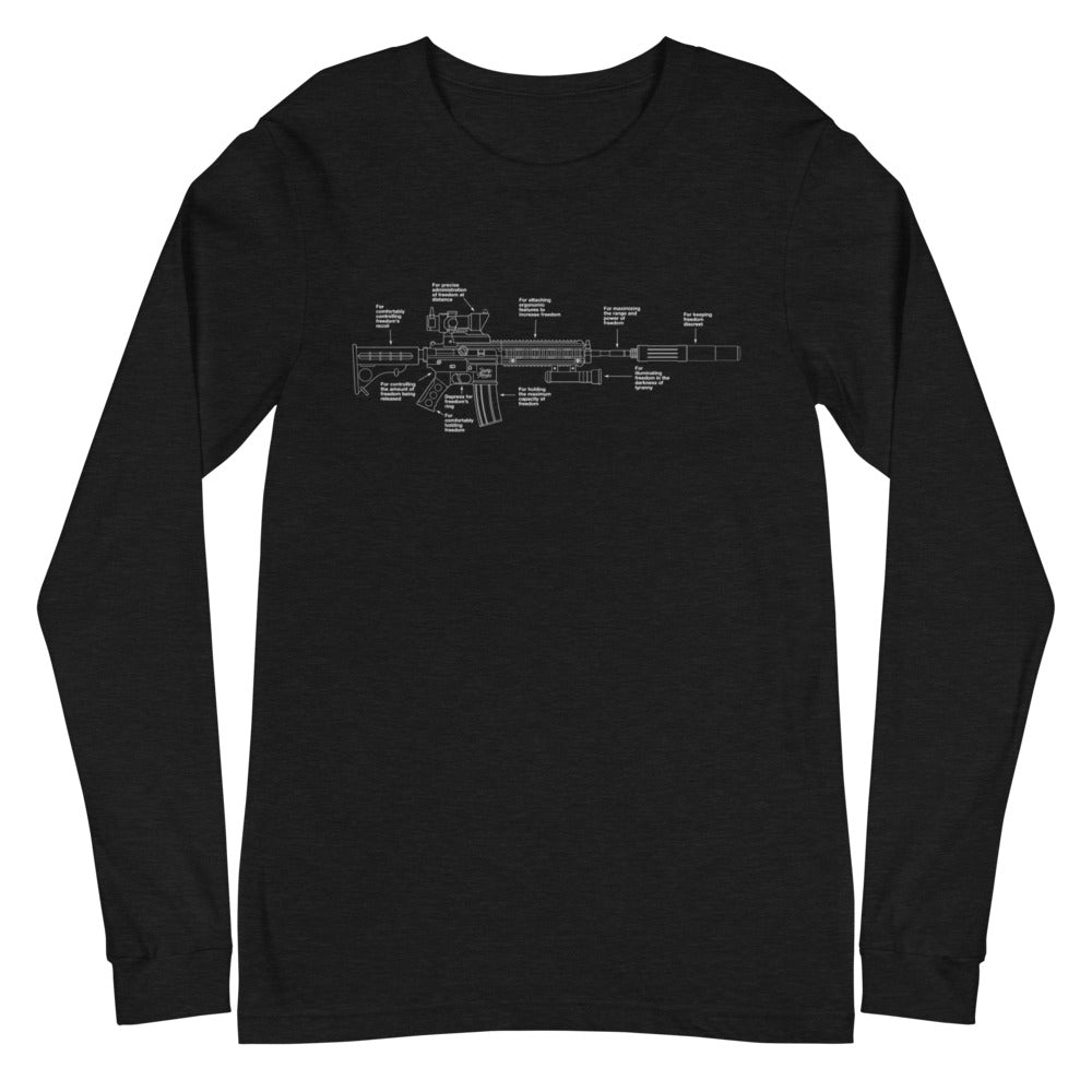 Parts of Freedom Carbine Schematic Long Sleeve T-Shirt