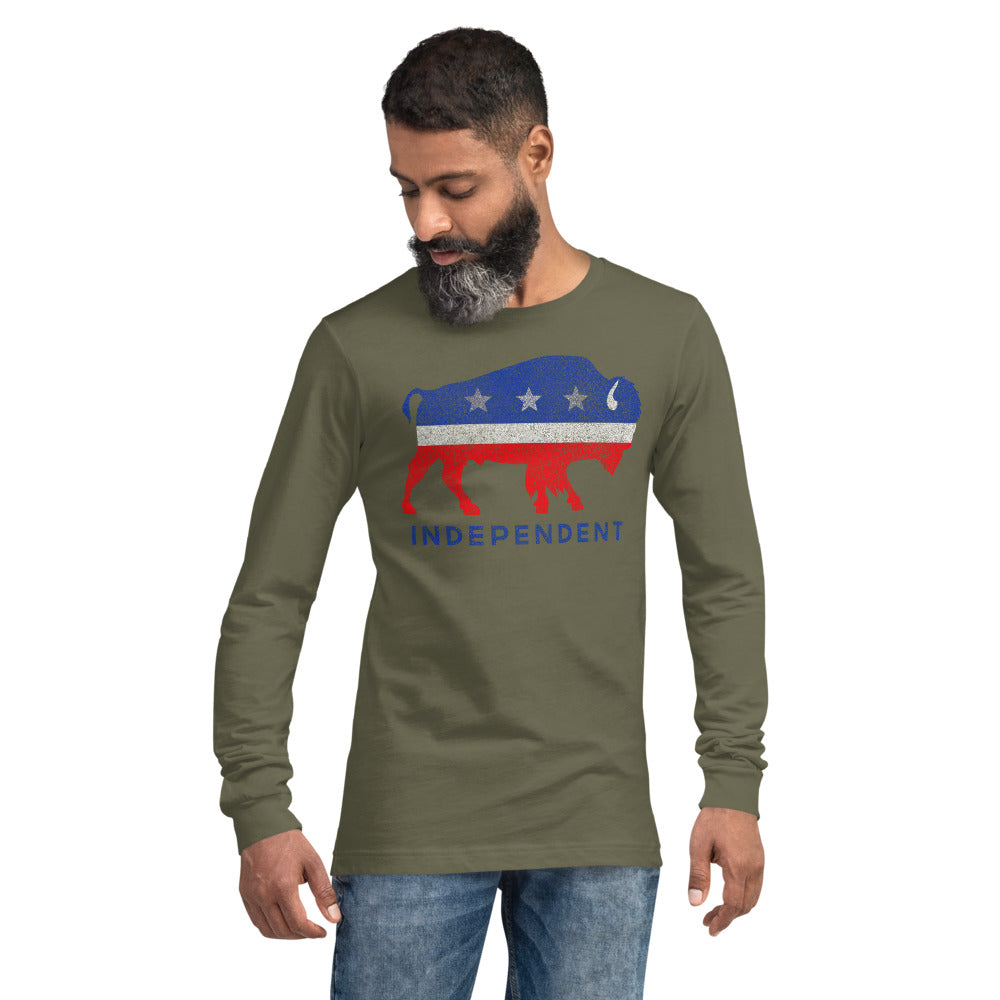 Independent Bison Unisex Airlume Long Sleeve Tee