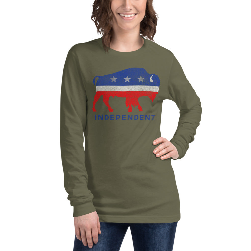 Independent Bison Unisex Airlume Long Sleeve Tee