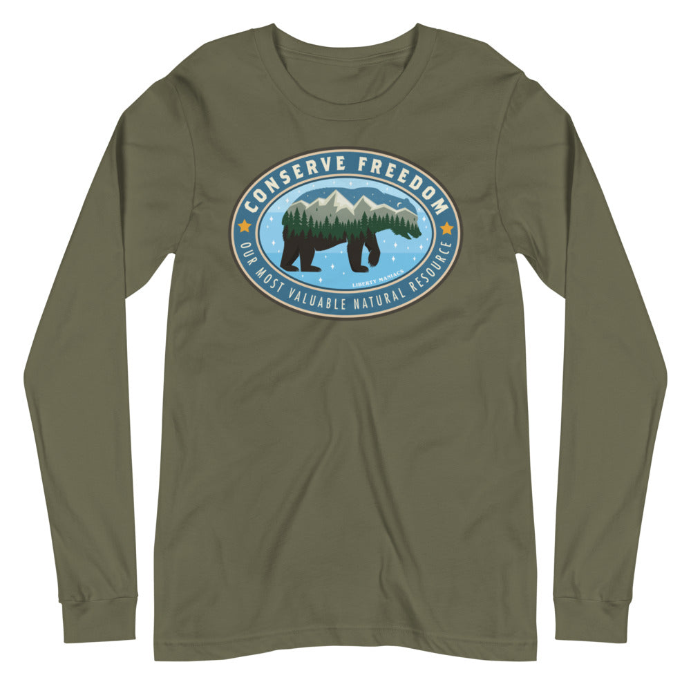 Conserve Freedom Mountain Man Long Sleeve Tee