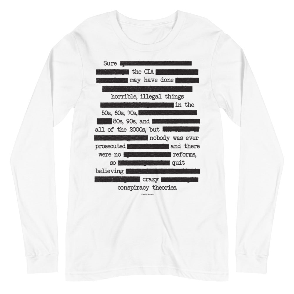 CIA Redacted Conspiracy Theories Unisex Long Sleeve Tee