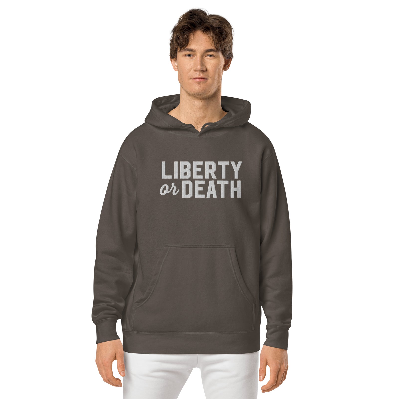 Liberty or Death Pigment-dyed Embroidered Hoodie