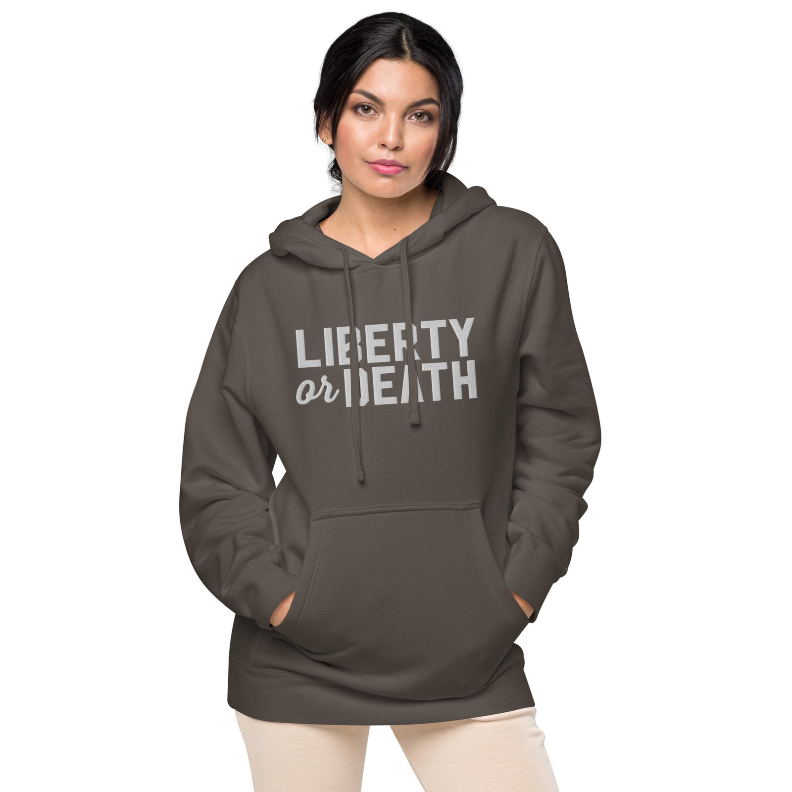 Liberty or Death Pigment-dyed Embroidered Hoodie