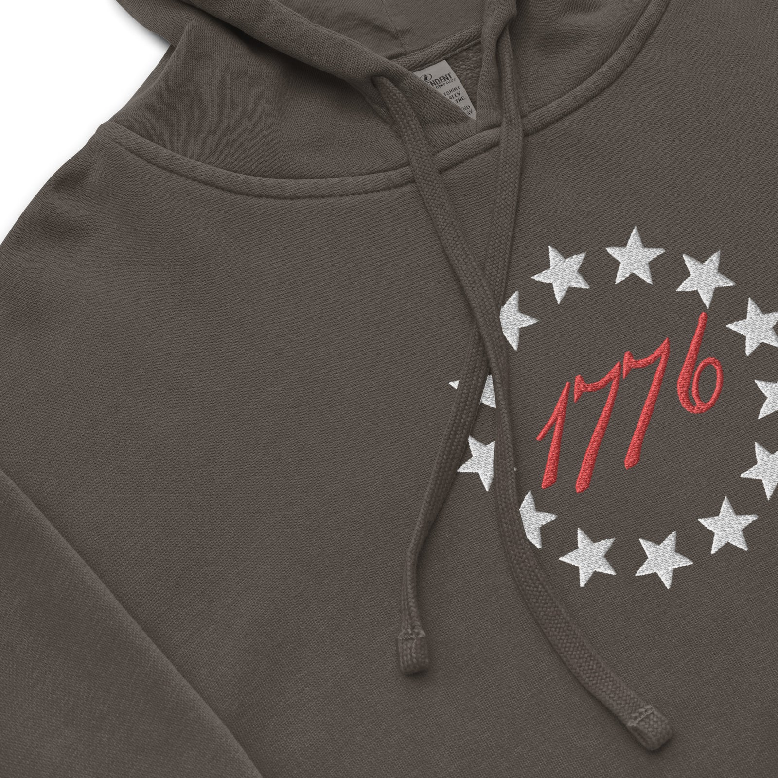 1776 Betsy Ross 13 Stars Embroidered Unisex pigment-dyed hoodie