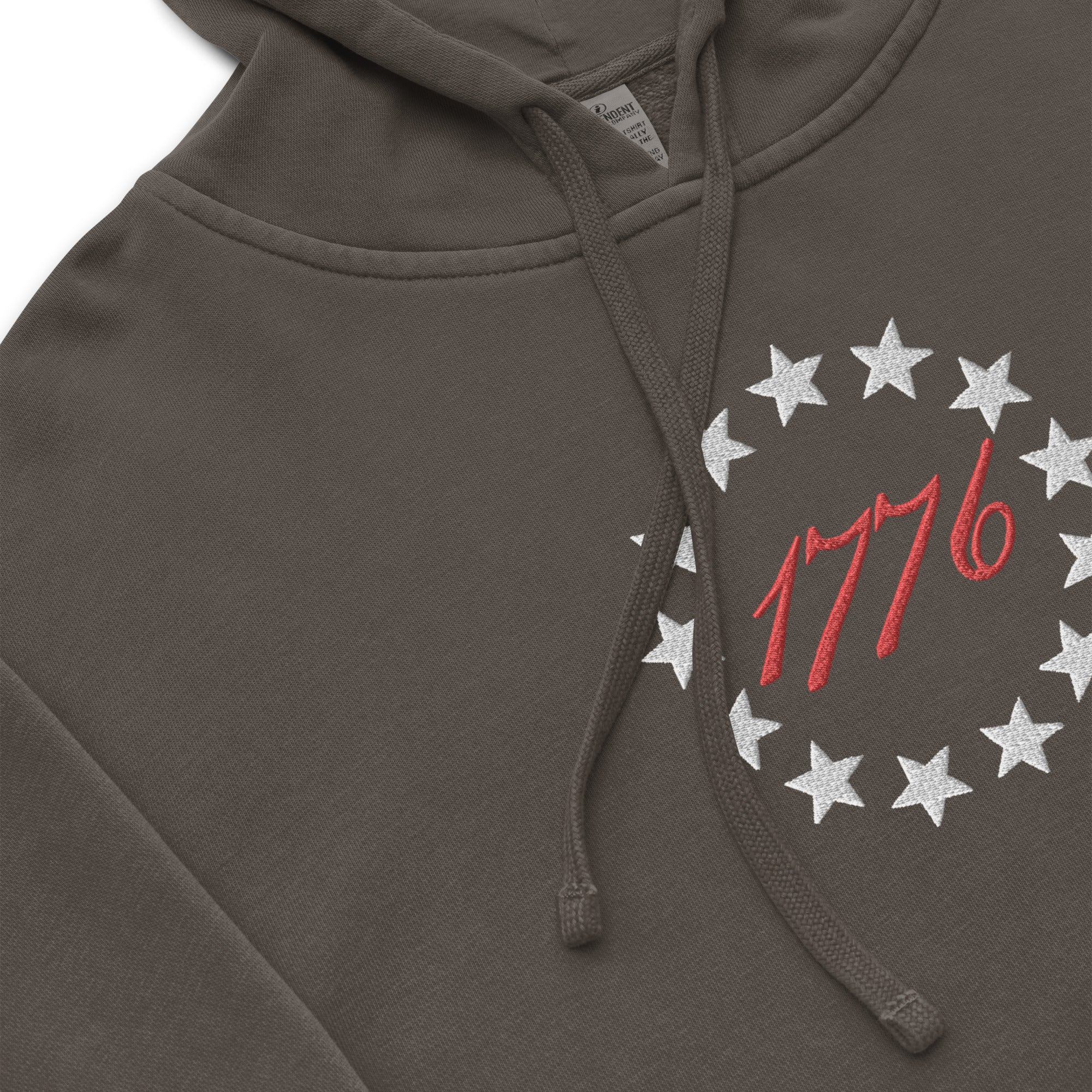 1776  Betsy Ross 13 Stars Embroidered Unisex pigment-dyed hoodie