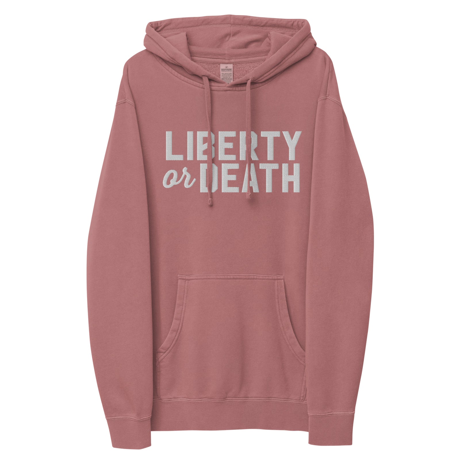 Liberty or Death Pigment-dyed Embroidered Hoodie
