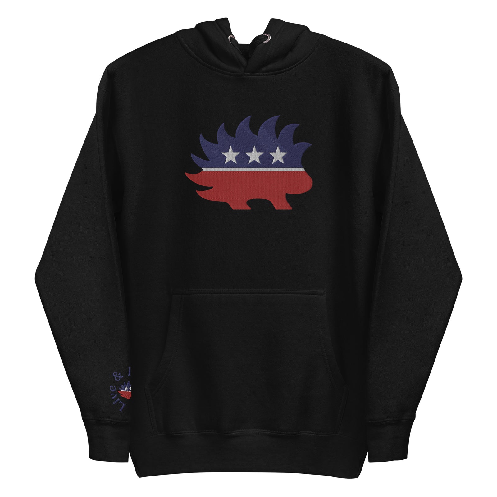 Porcupine Mascot Live & Let Live Embroidered Hoodie Sweatshirts