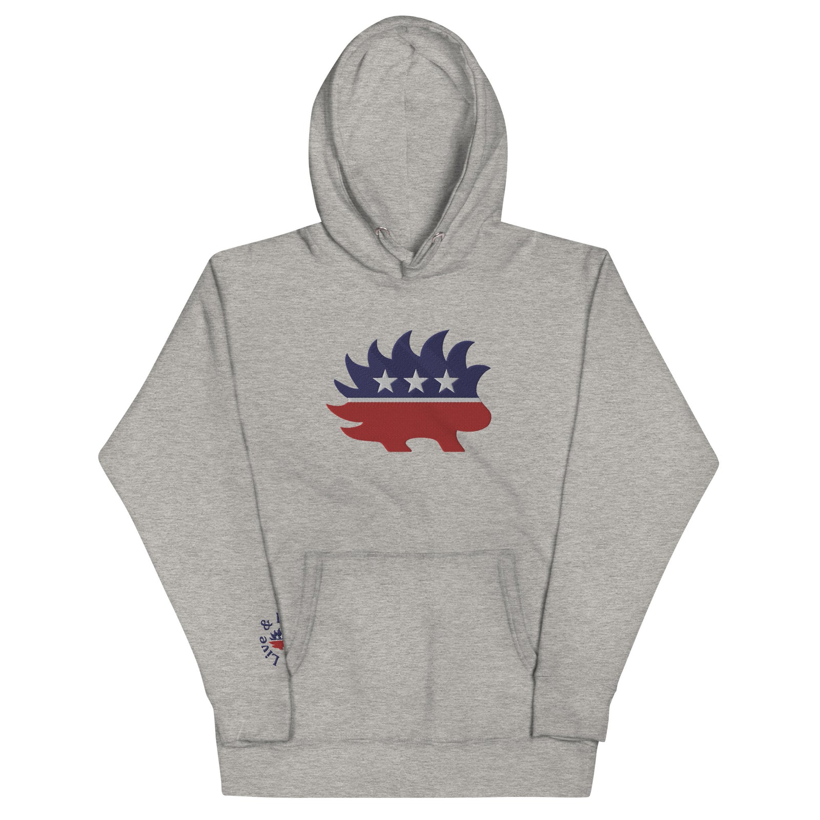 Porcupine Mascot Live & Let Live Embroidered Hoodie Sweatshirts