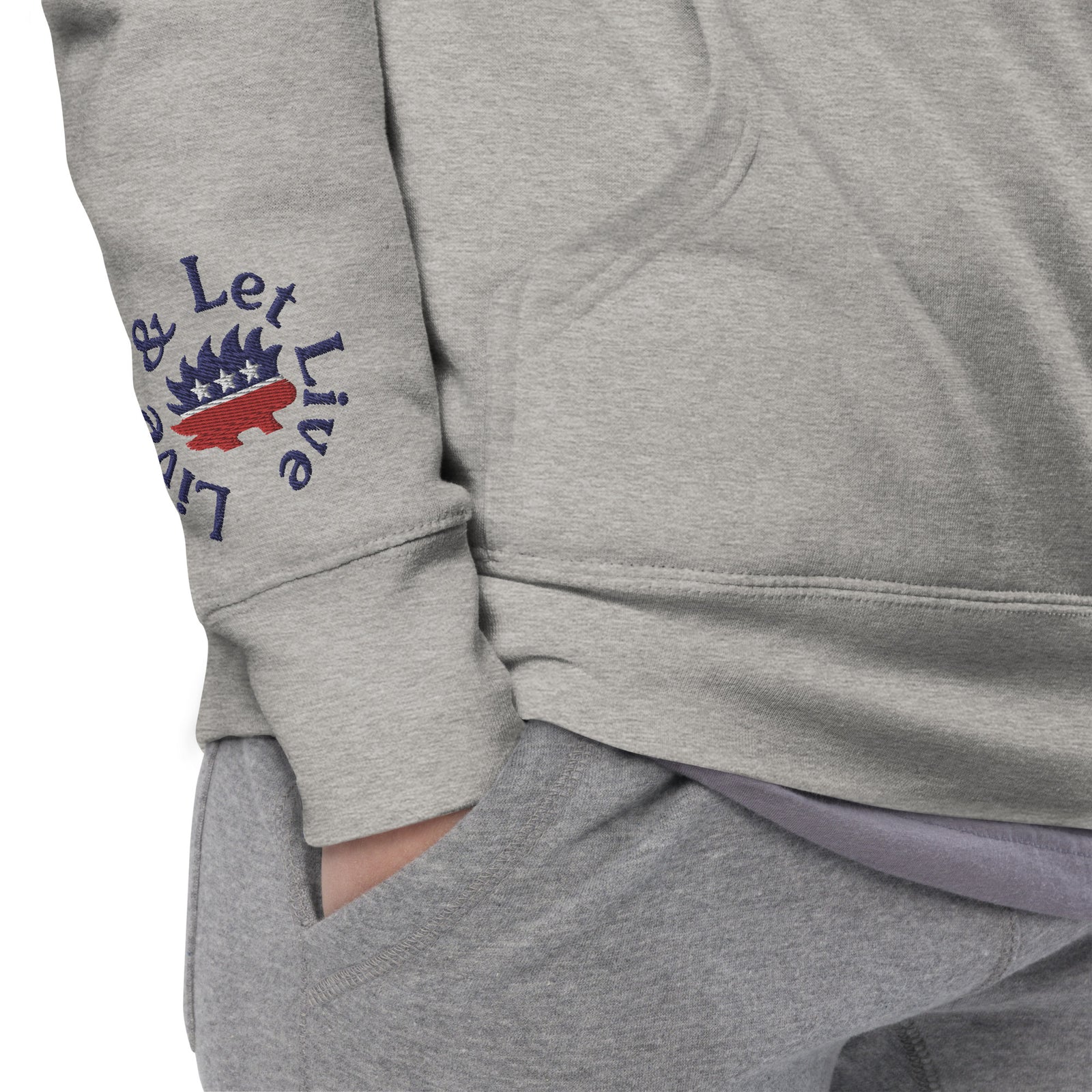 Porcupine Mascot Live & Let Live Embroidered Hoodie Sweatshirts