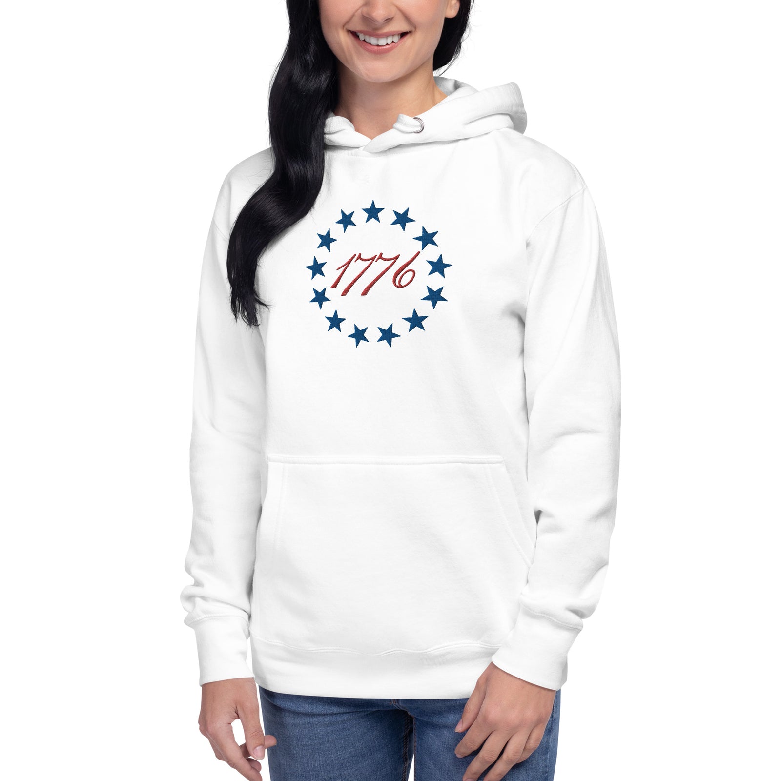 Betsy Ross 13 Stars 1776 Embroidered Hoodie