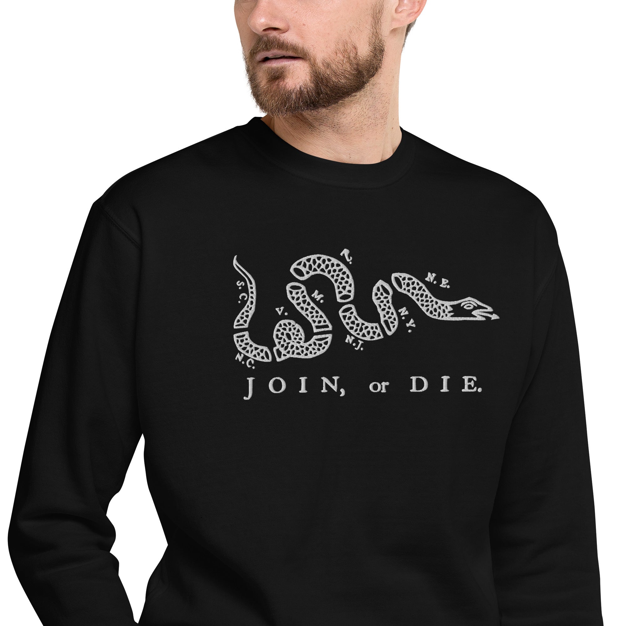 Join or Die Embroidered Crewneck Sweatshirt