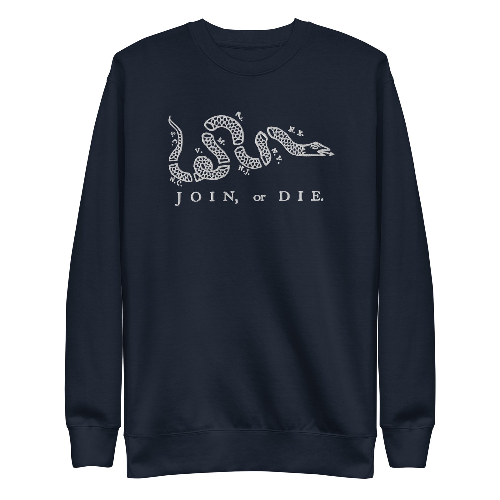 Join or Die Embroidered Crewneck Sweatshirt