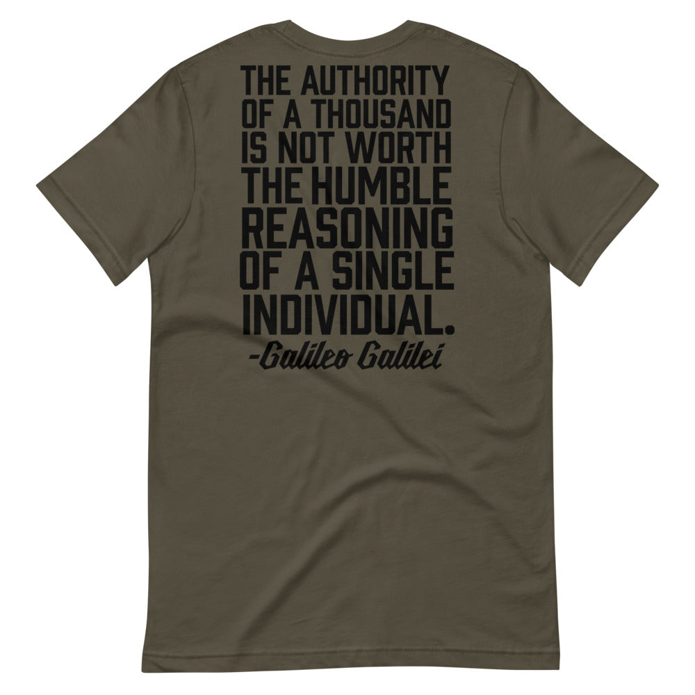 Galileo Humble Reasoning of a Single Individual Short-Sleeve Unisex T-Shirt