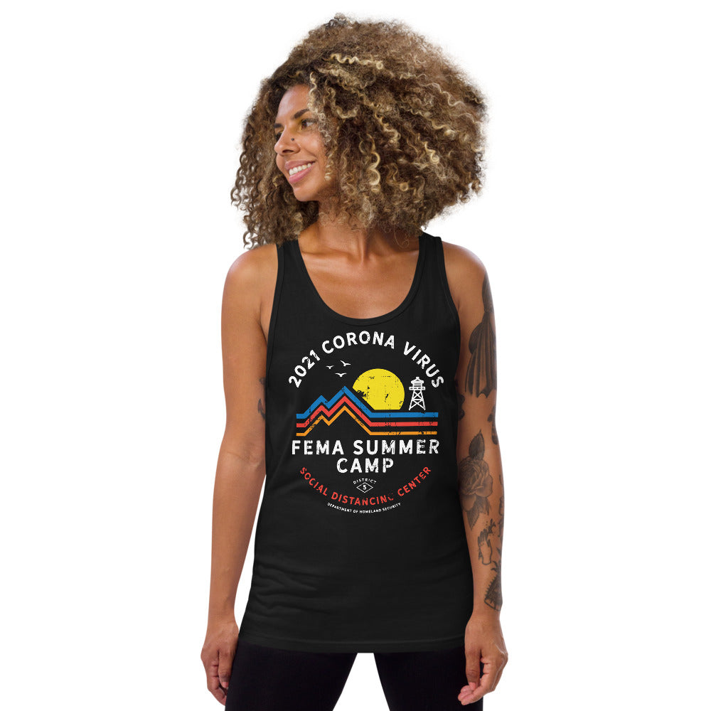 2021 Corona Virus FEMA Summer Camp Unisex Tank Top