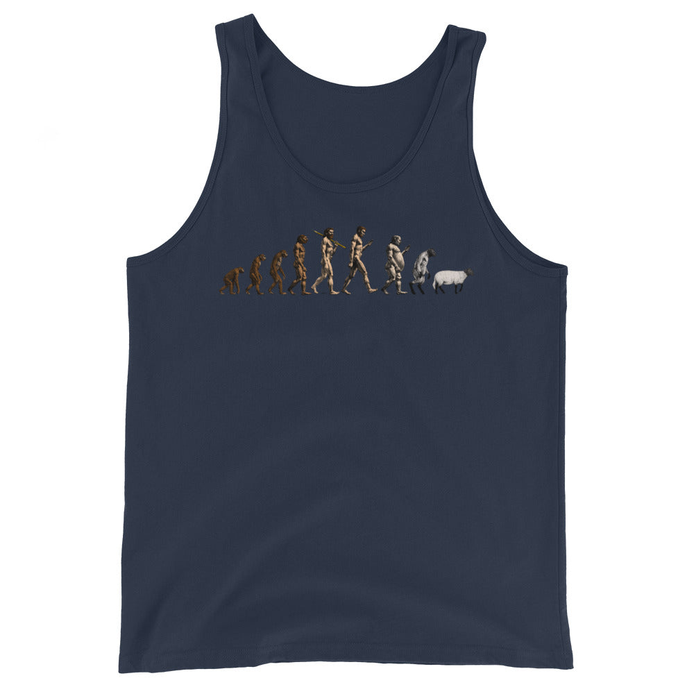 March of Devolution Sheeple Unisex Tank Top