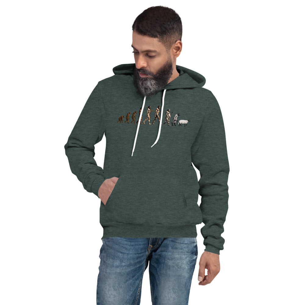 March of Devolution Sheeple Unisex Airlume Fleece Hoodie