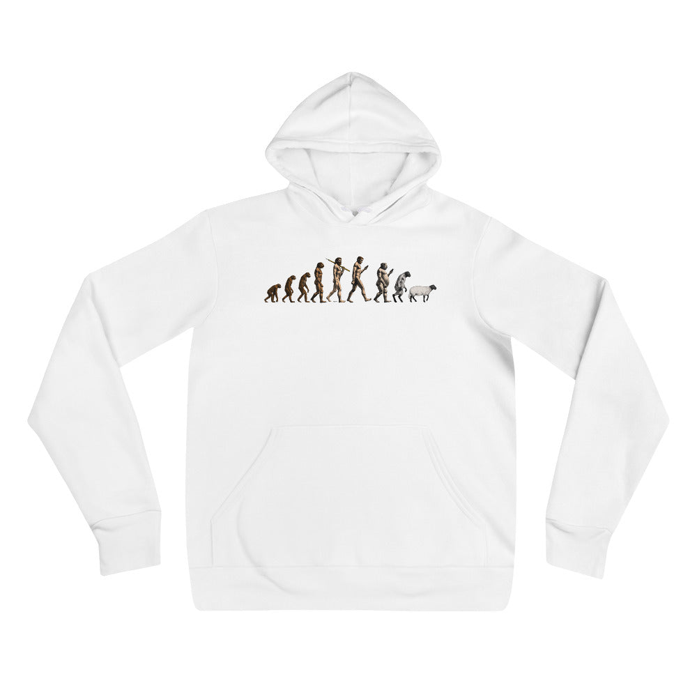 March of Devolution Sheeple Unisex Airlume Fleece Hoodie