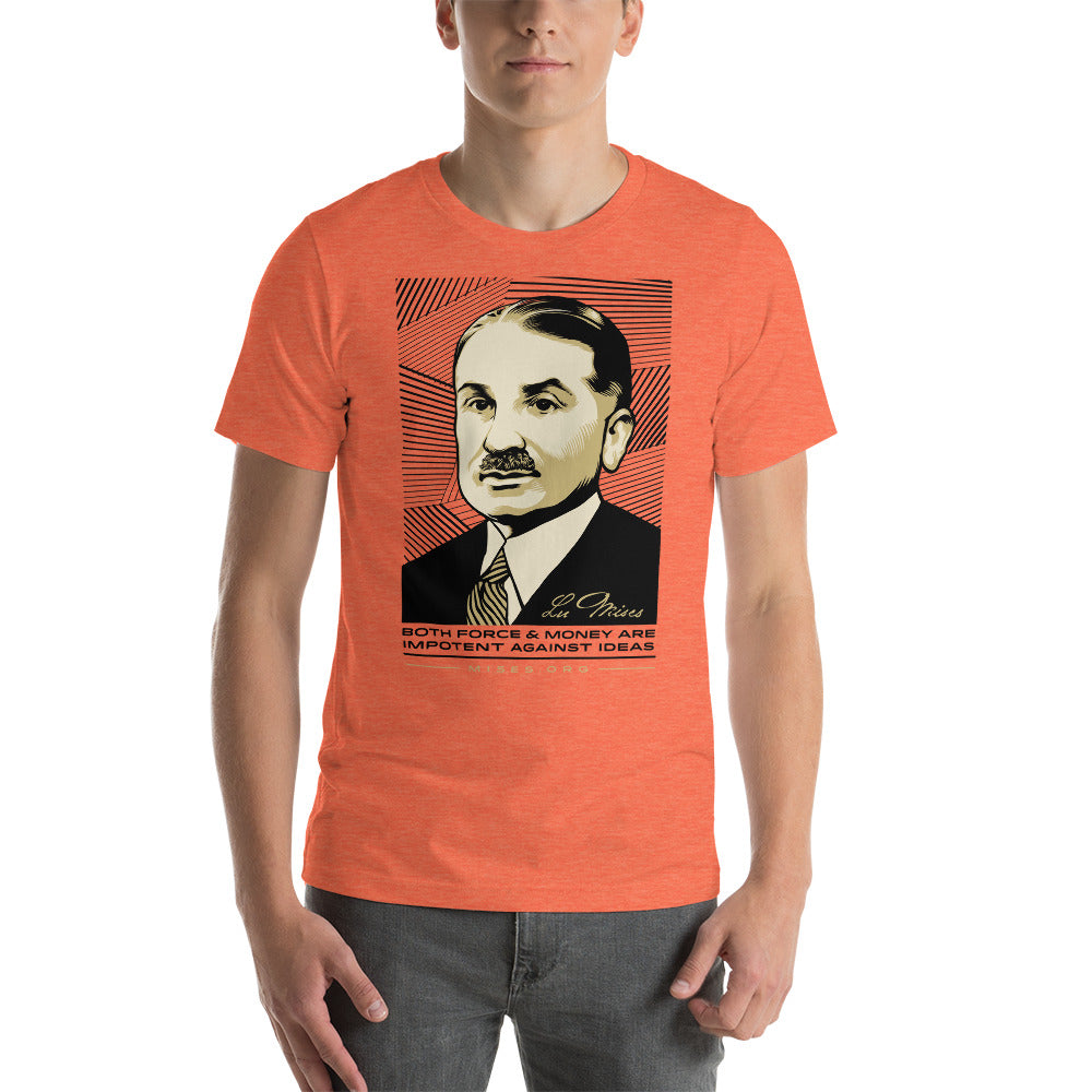 Ludwig Von Mises Ideas Quote T-Shirt Short-Sleeve Unisex T-Shirt