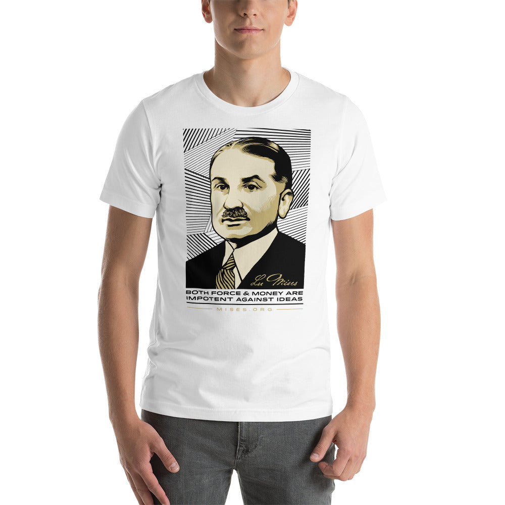 Ludwig Von Mises Ideas Quote T-Shirt Short-Sleeve Unisex T-Shirt