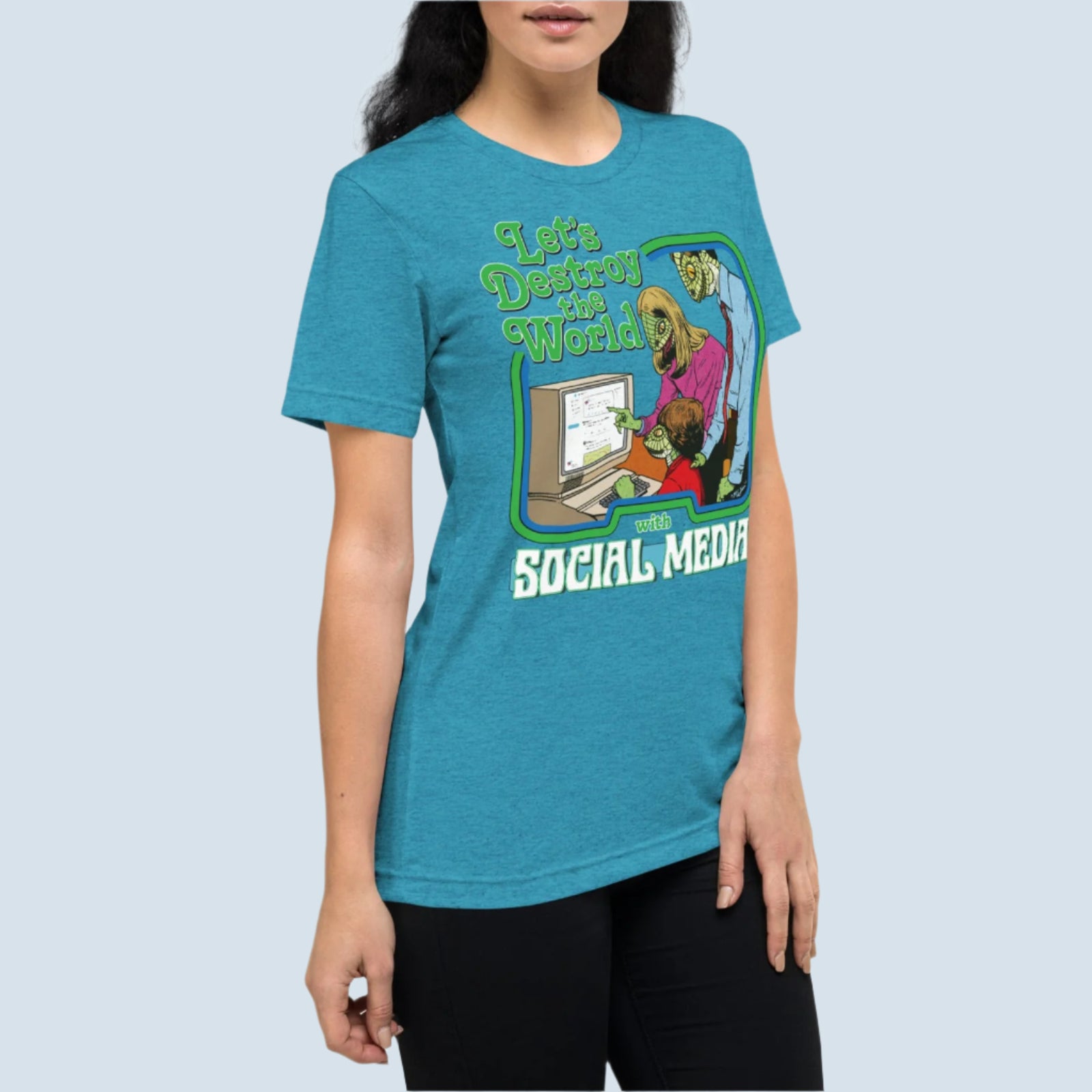 Let's Destroy the World With Social Media Tri-blend T-Shirt