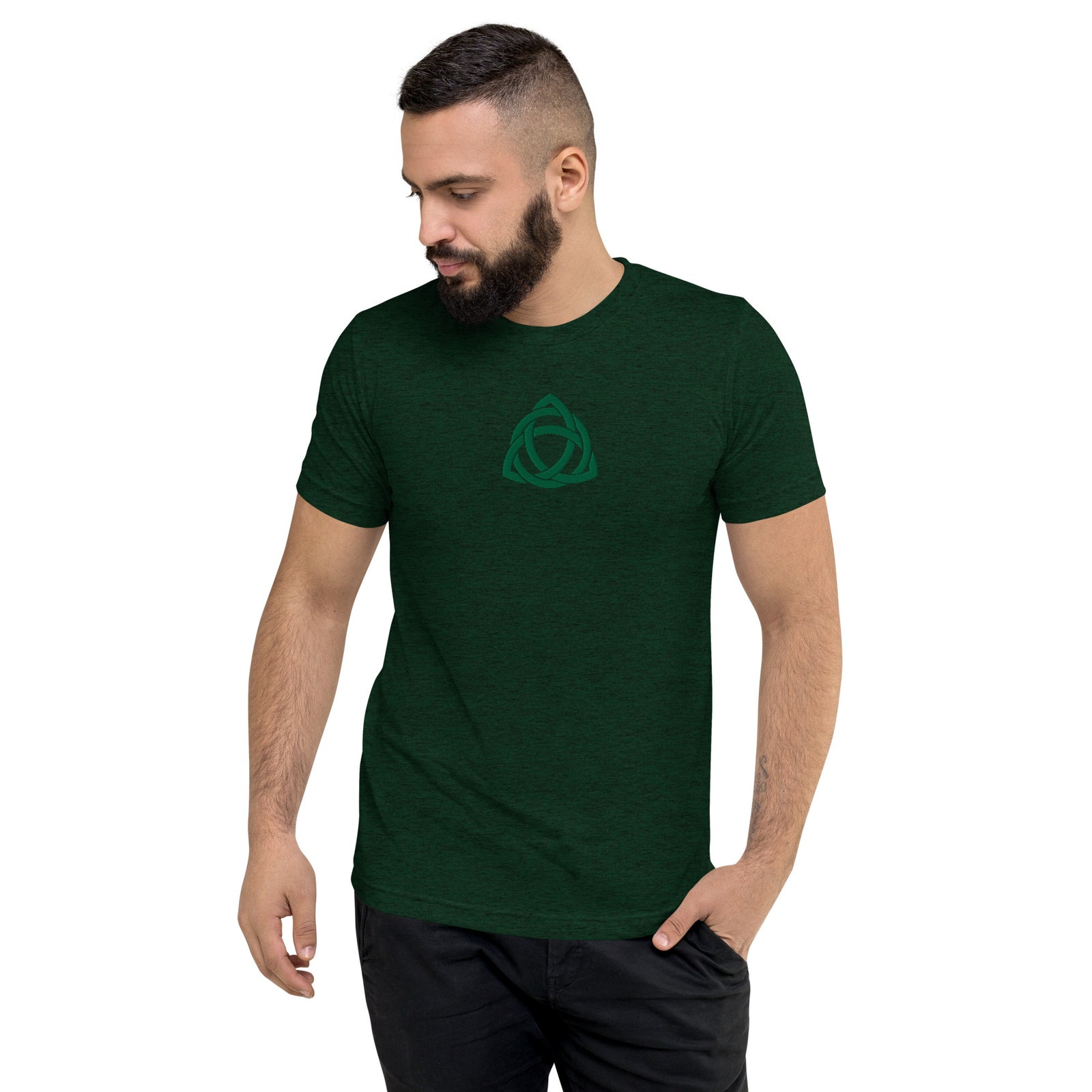 Trinity Knot Embroidered Tri-Blend T-Shirt