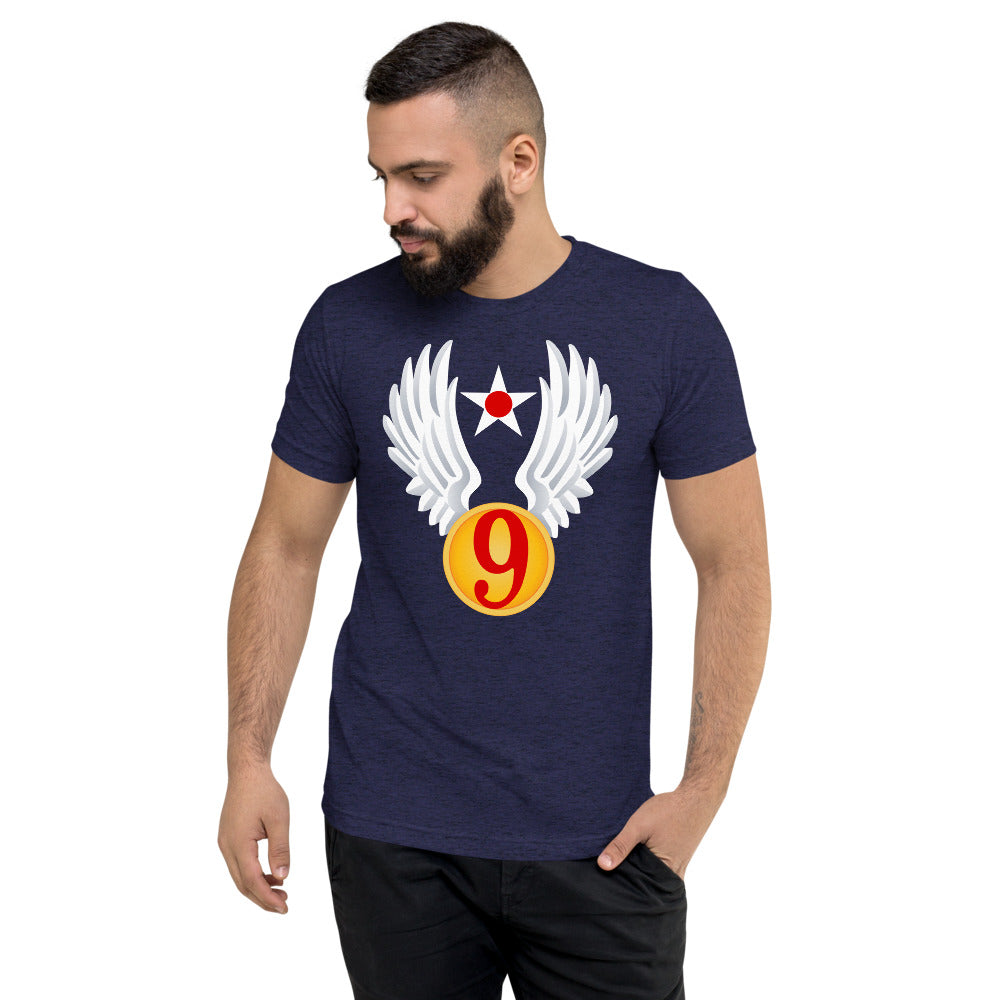 9th Air Force Vintage WW2 Tri-Blend Track Shirt