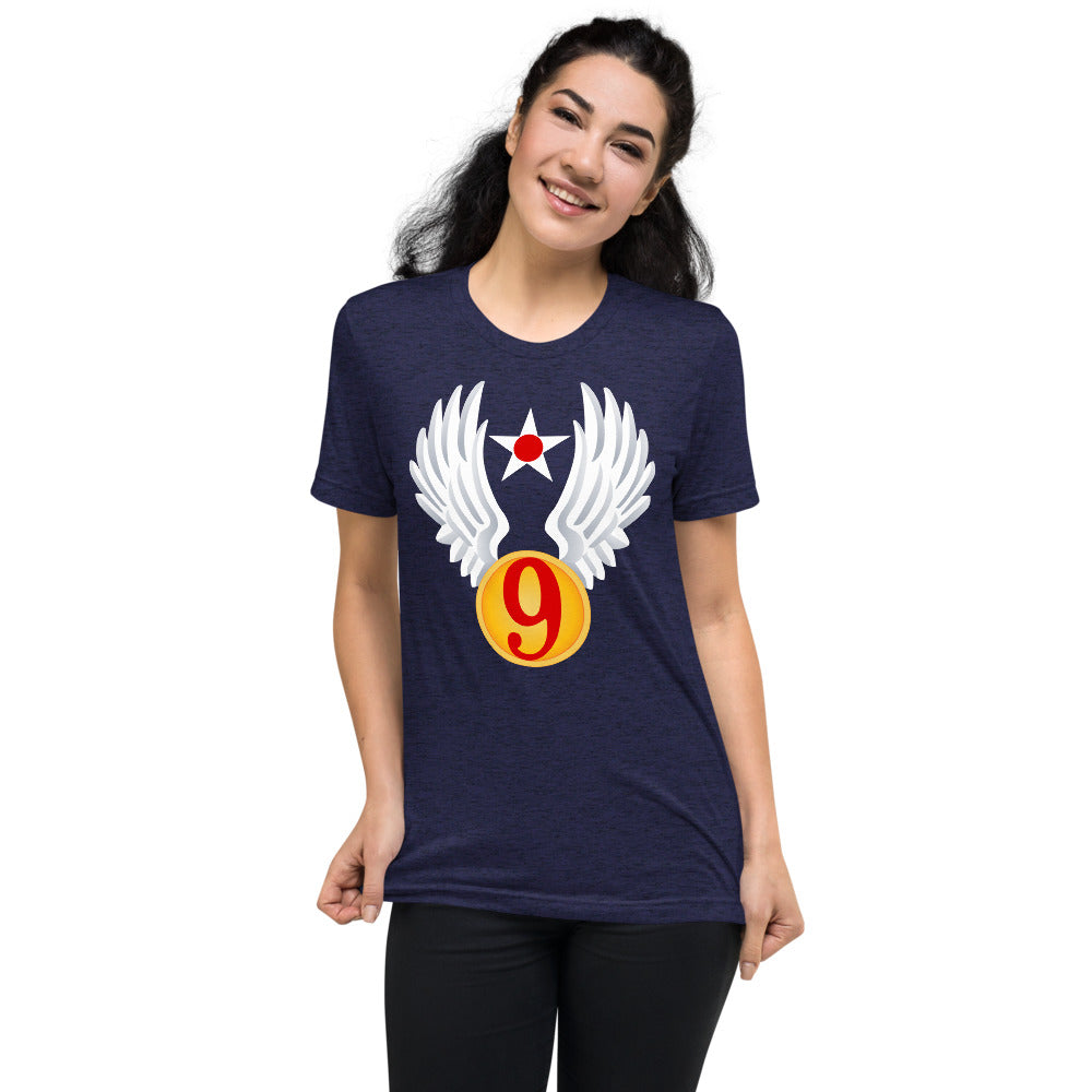 9th Air Force Vintage WW2 Tri-Blend Track Shirt