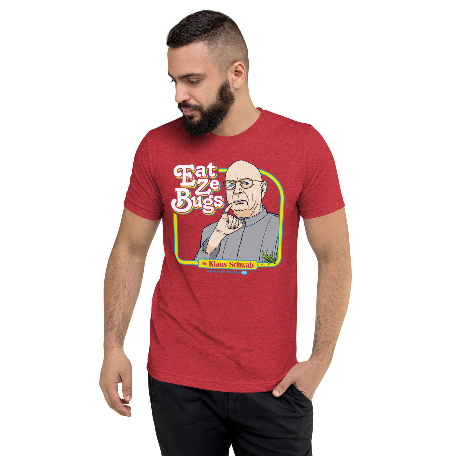 Eat Ze Bugs Great Reset Cookbook with Klaus Tri-blend T-shirt